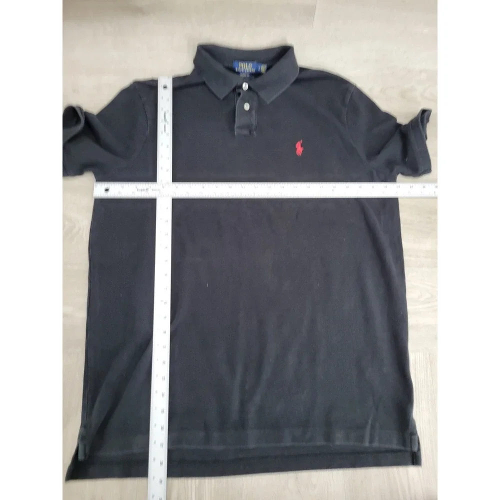 Polo Ralph Lauren Shirt Men's Large Black Heather Golf Short Sleeve Cotton